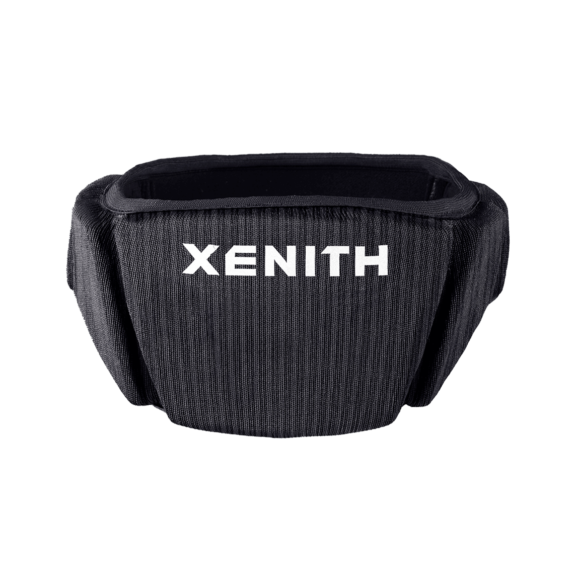 Black Xenith loop non-tackle headgear from rear.