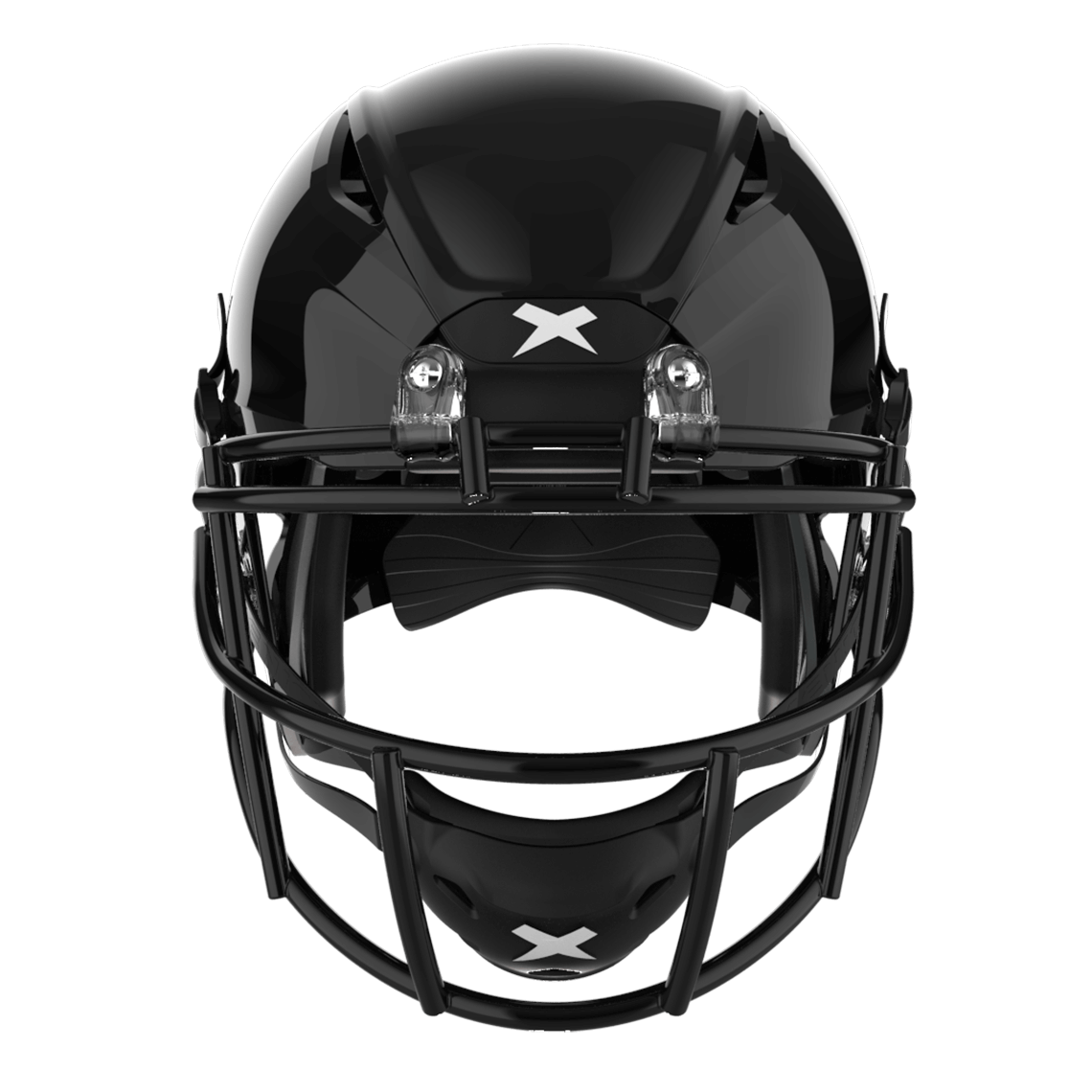 black shiny football helmet Xenith Shadow