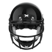 #Color_Black/black | X2E+ football helmet with black shell and black XRS-21X facemask from front.