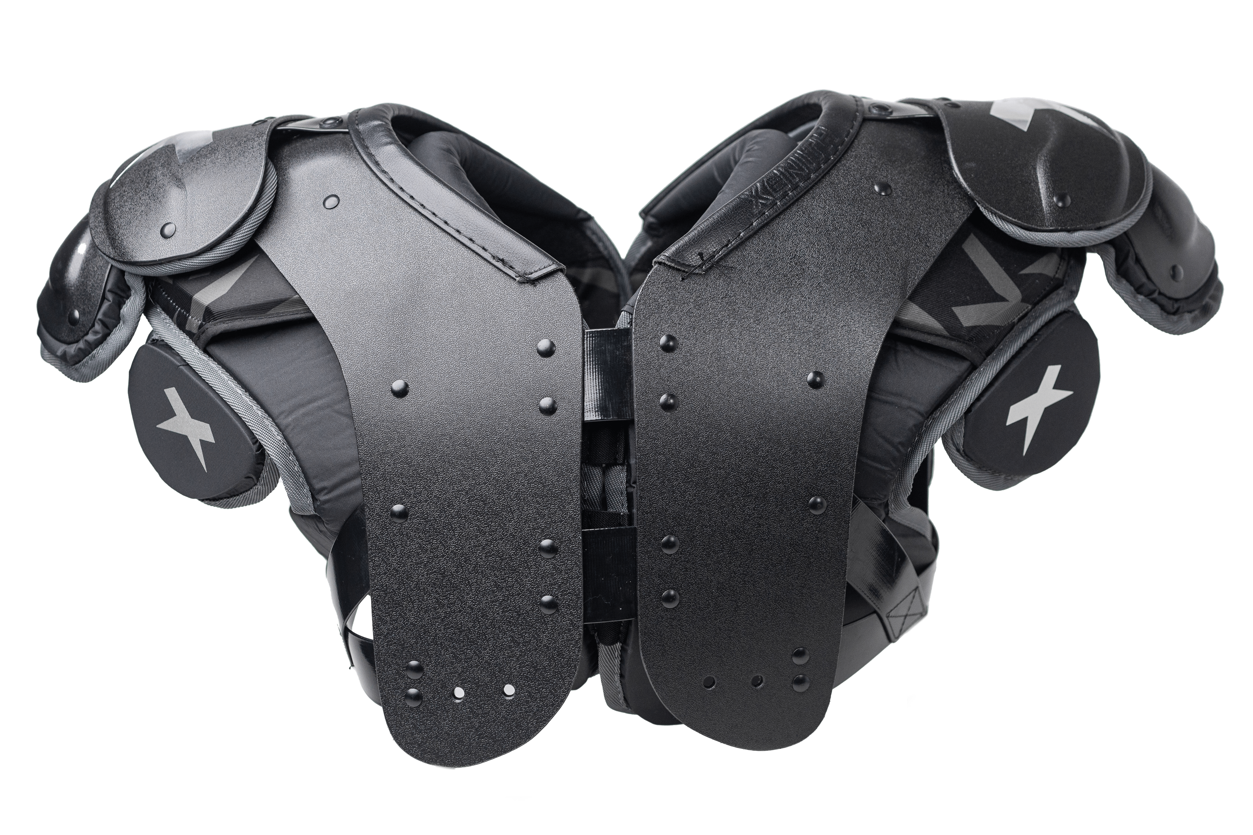 Black Xenith Pro Lineman shoulder pads from the back #style_Skill