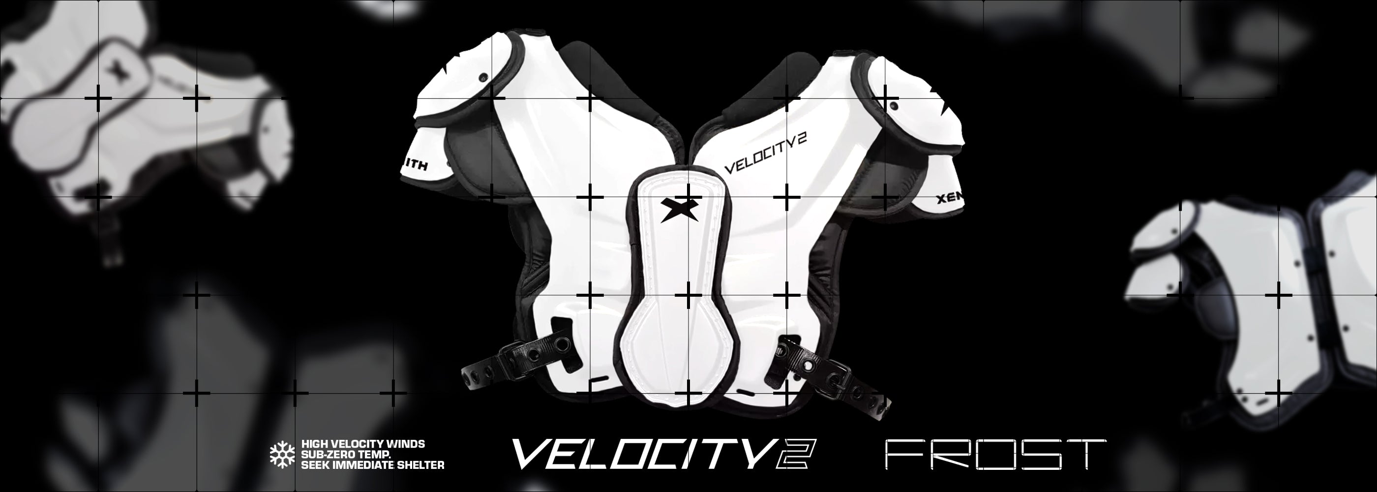 white velocity 2 shoulder pads