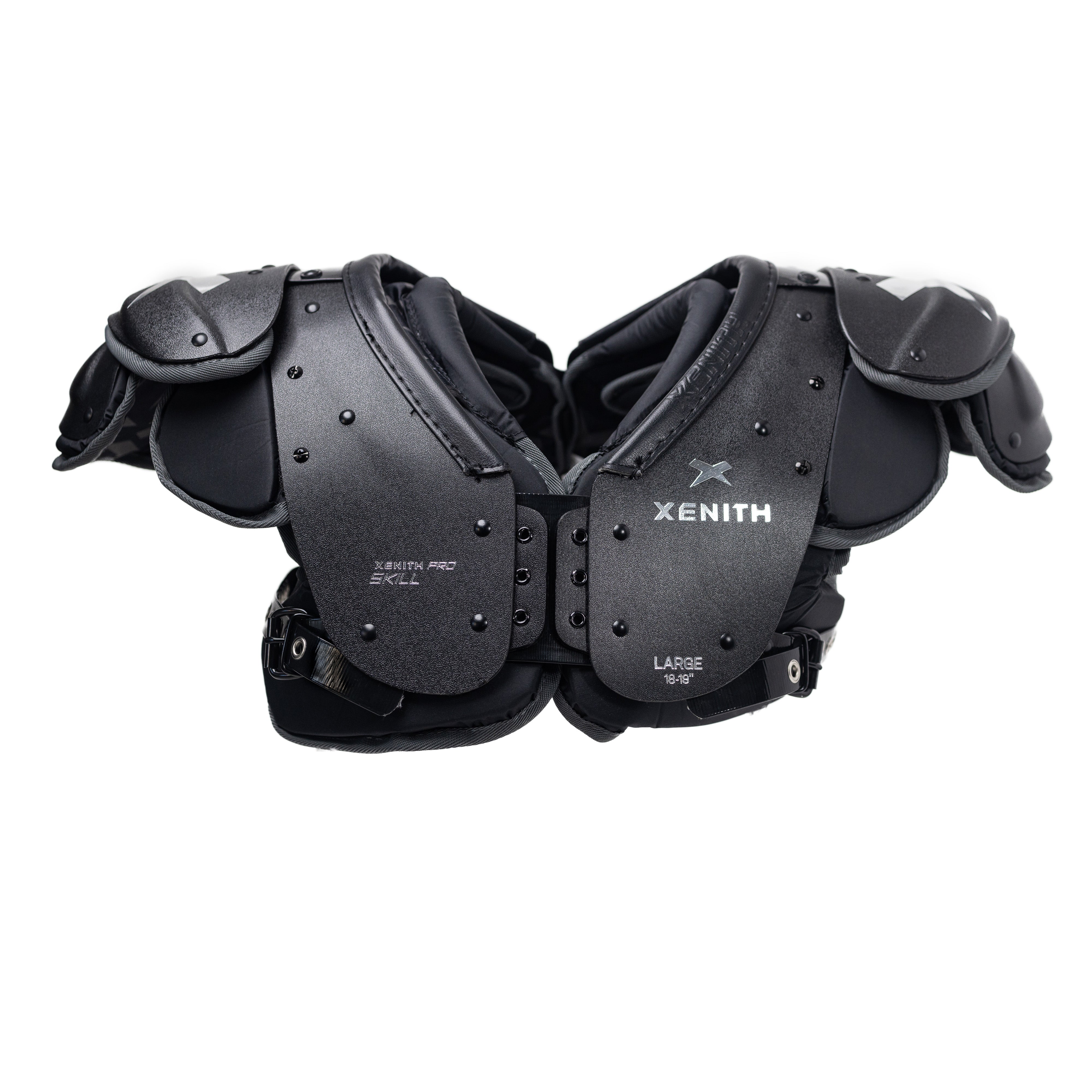 Black Xenith Pro Skill shoulder pad from the front #style_Skill