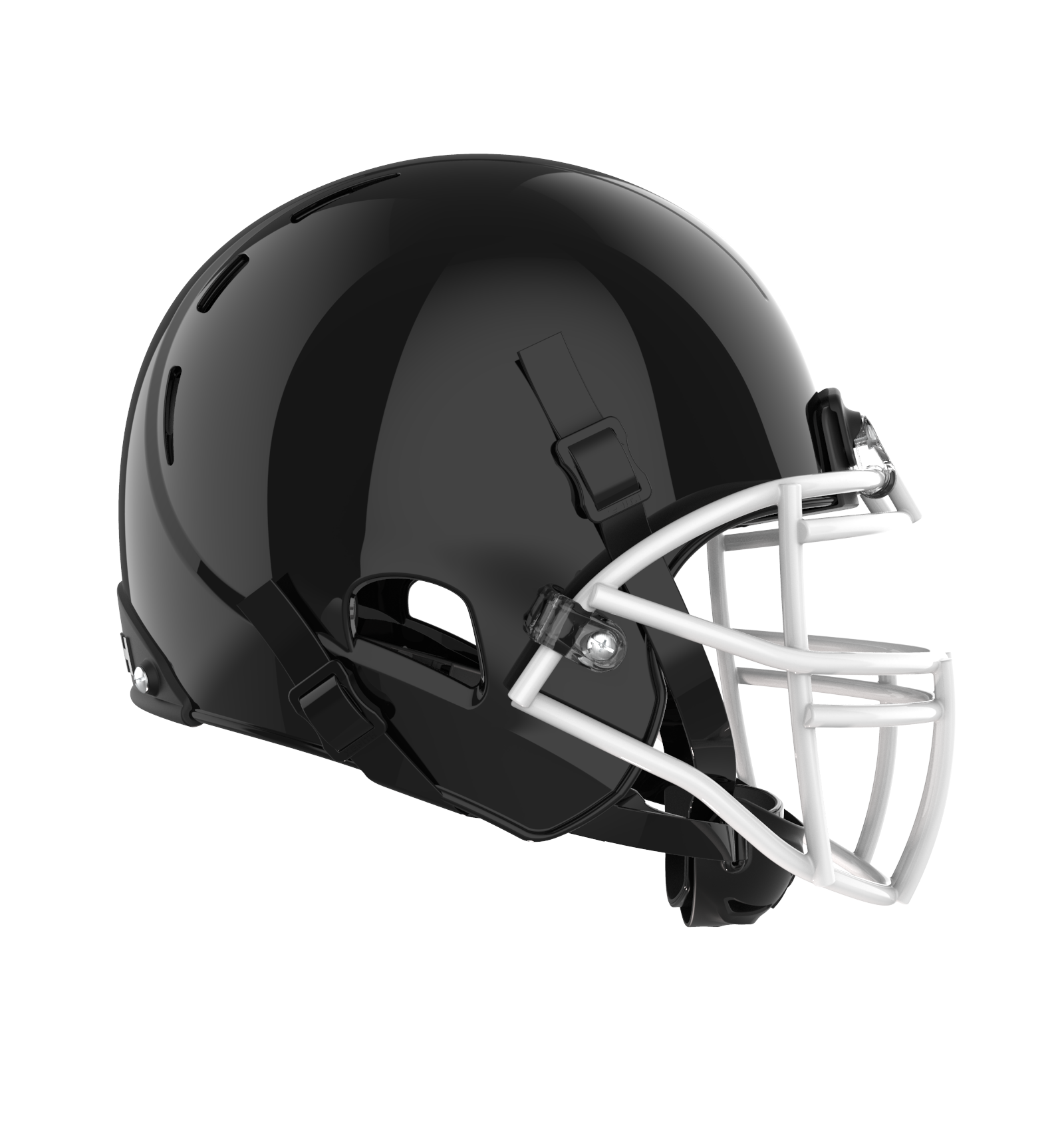 Color::black/white, facemask::xrs-22x | X2E+ football helmet with black shell and white XRS-22X facemask from front side.