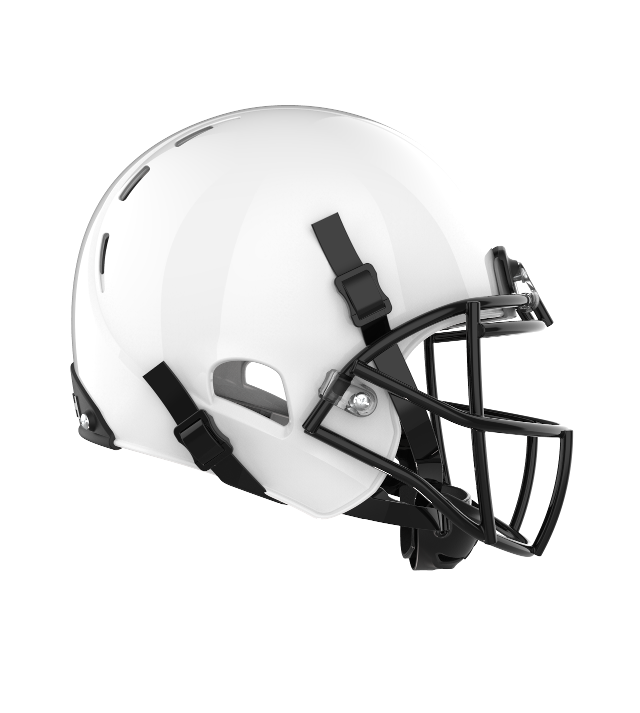 Color::white/black, facemask::xrs-21x | X2E+ football helmet with white shell and black XRS-21X facemask from side.