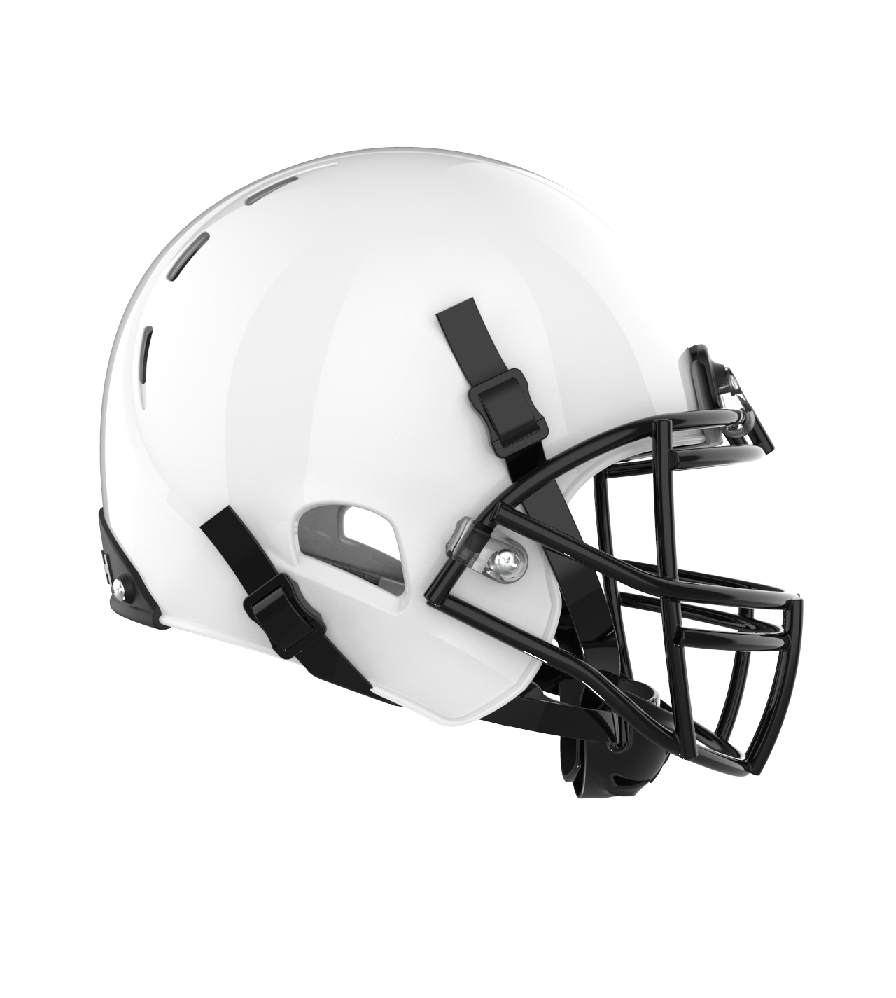 Color::white/black, facemask::xrs-22x | X2E+ football helmet with white shell and black XRS-22X facemask from side.