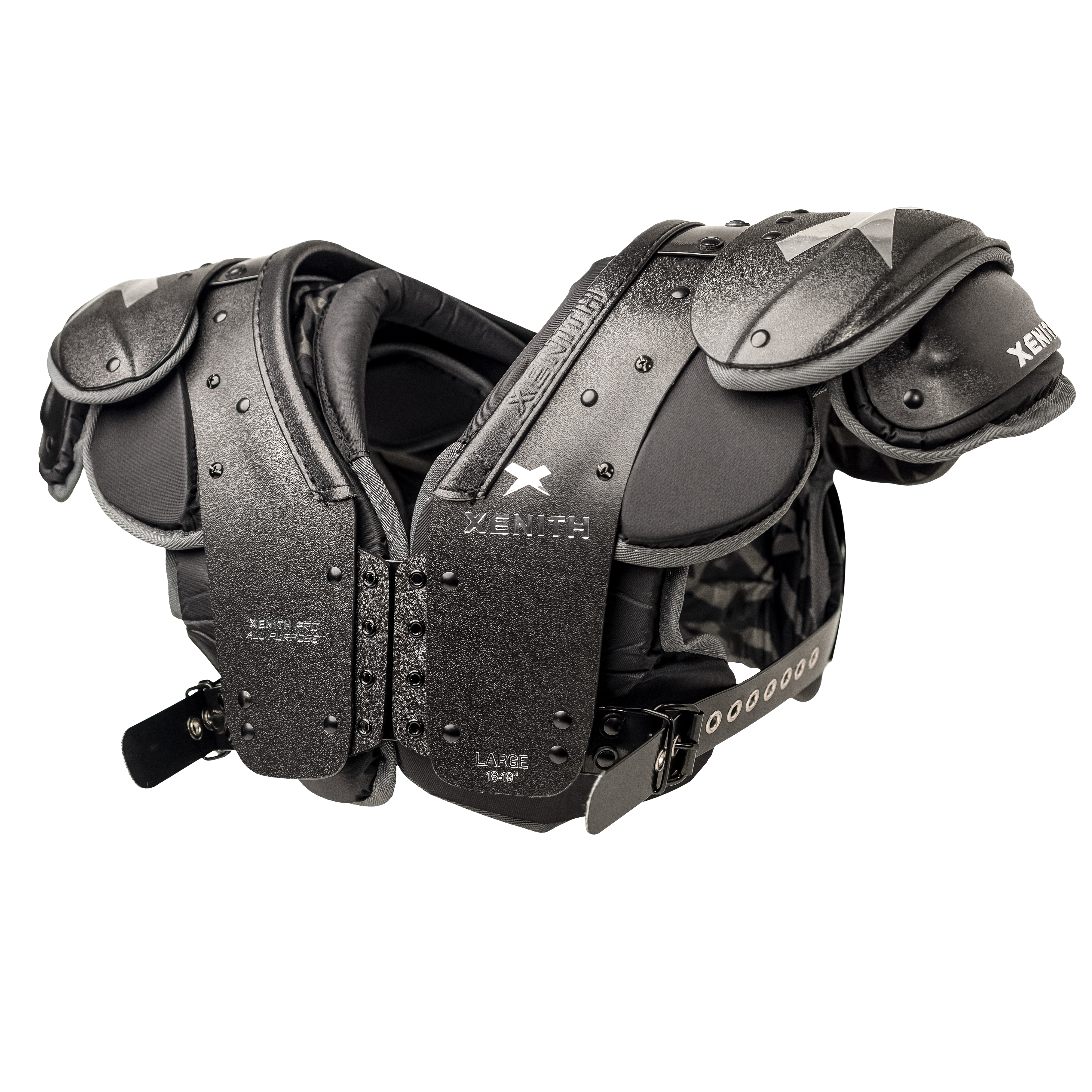 Black Xenith Pro All Purpose Shoulder Pads from the left side #style_all purpose