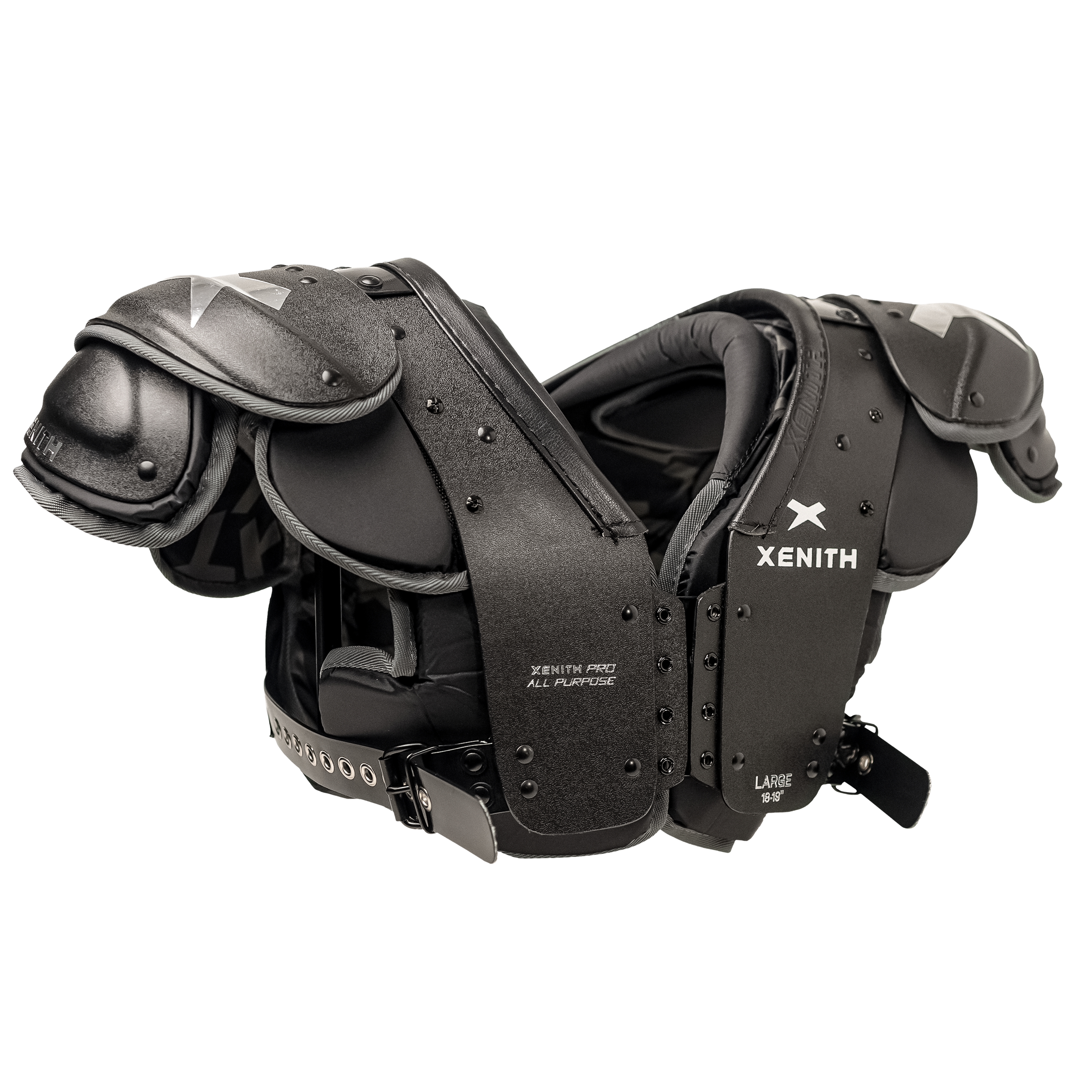 Black Xenith Pro All Purpose Shoulder Pads from the right side #style_all purpose