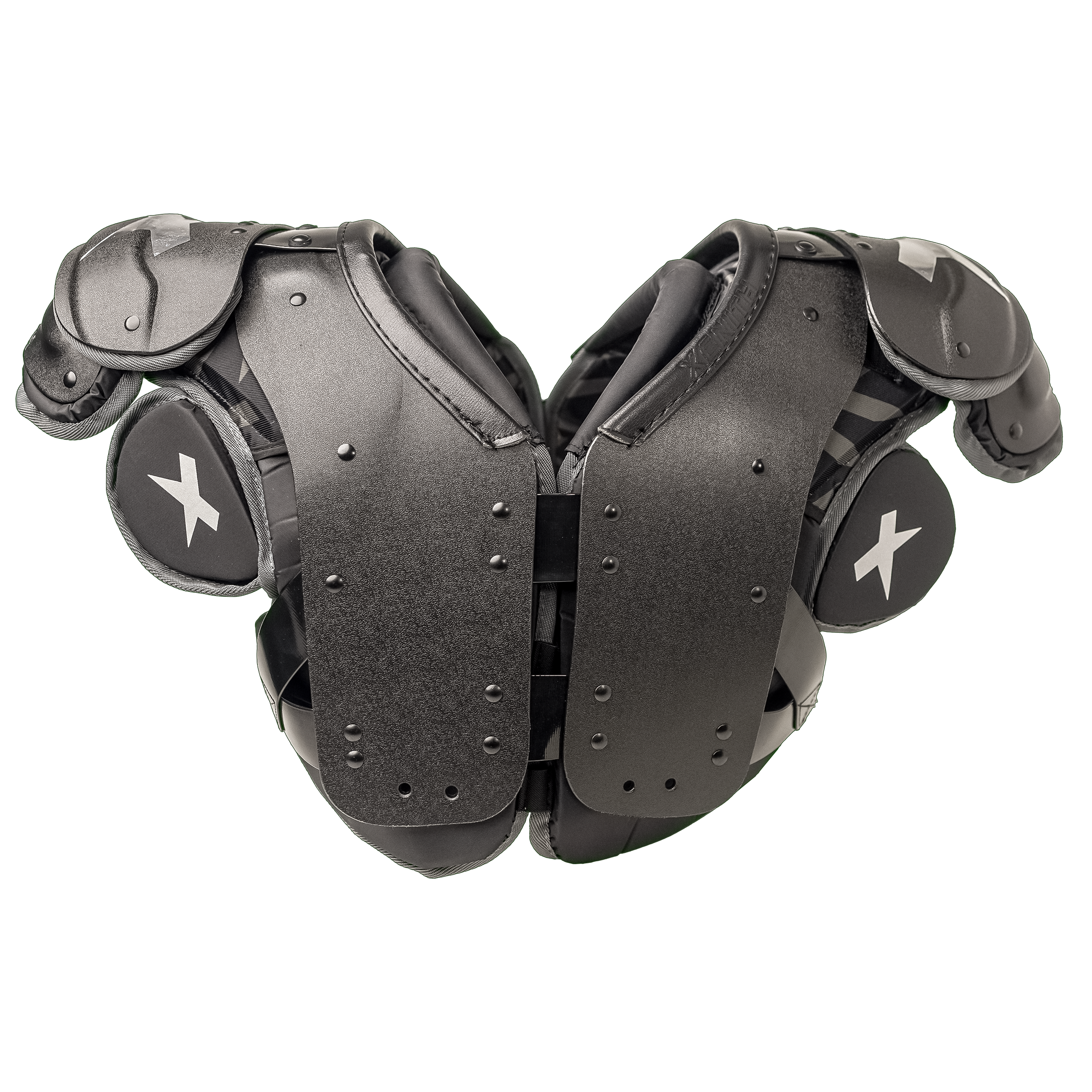 Black Xenith Pro All Purpose Shoulder Pads from the back #style_all purpose