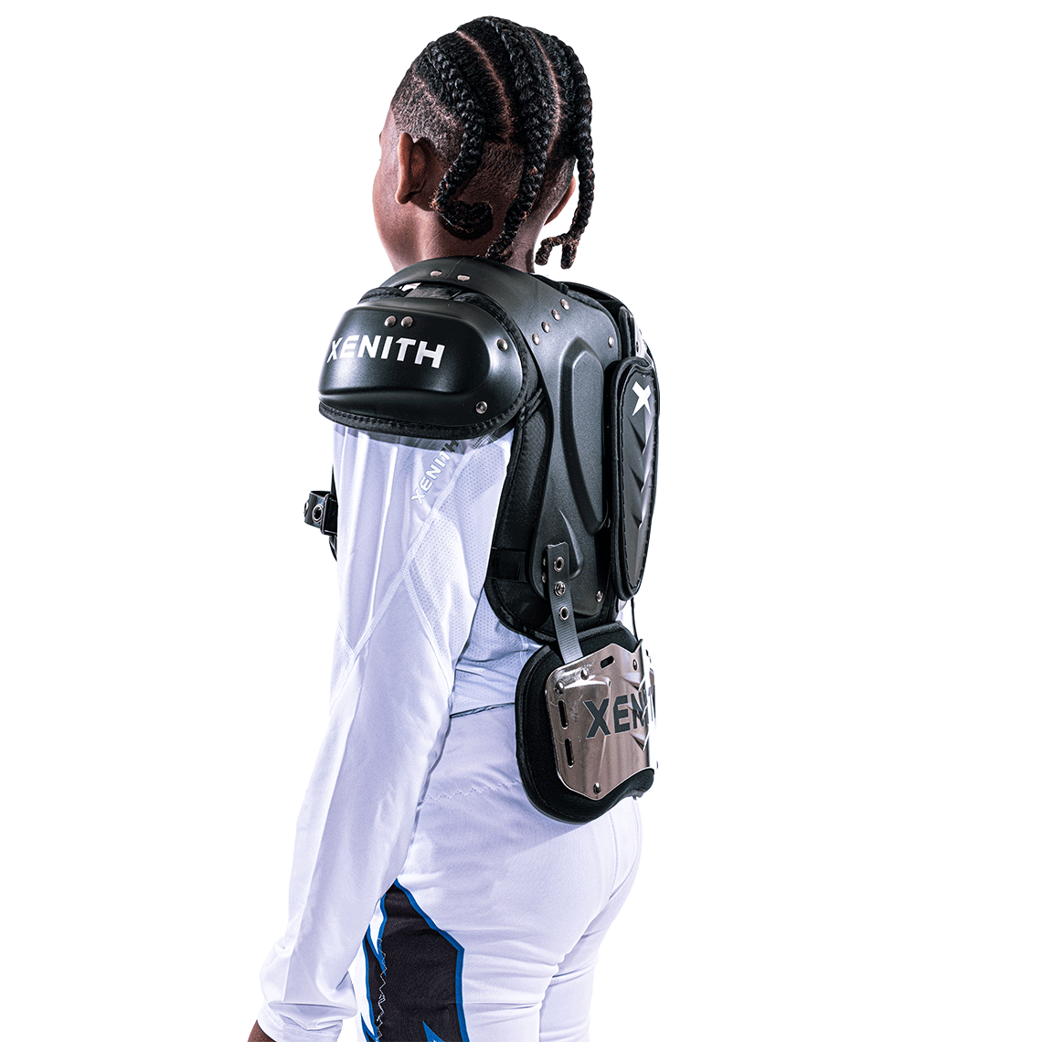 Color::chrome | Chrome Xenith back plate with black Xenith logo.