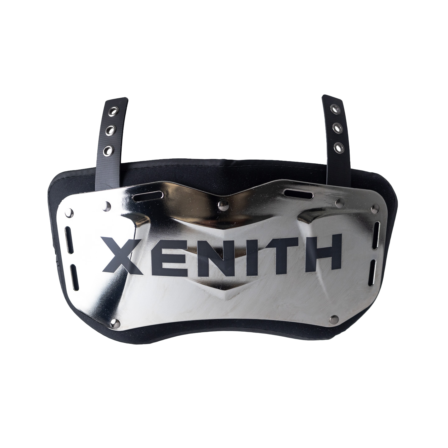 Color::chrome | Chrome Xenith back plate with black Xenith logo.