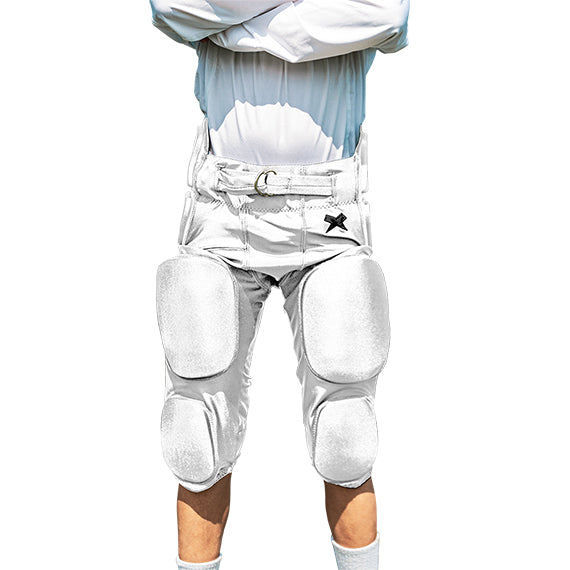 Color::white | White integrated pants from front on youth male model