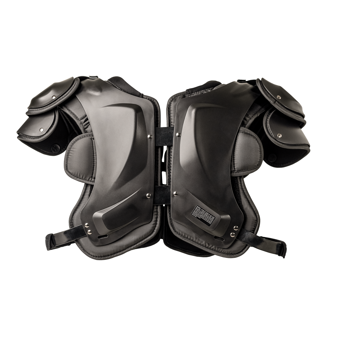 Black Velocity Pro Light shoulder pads from back..