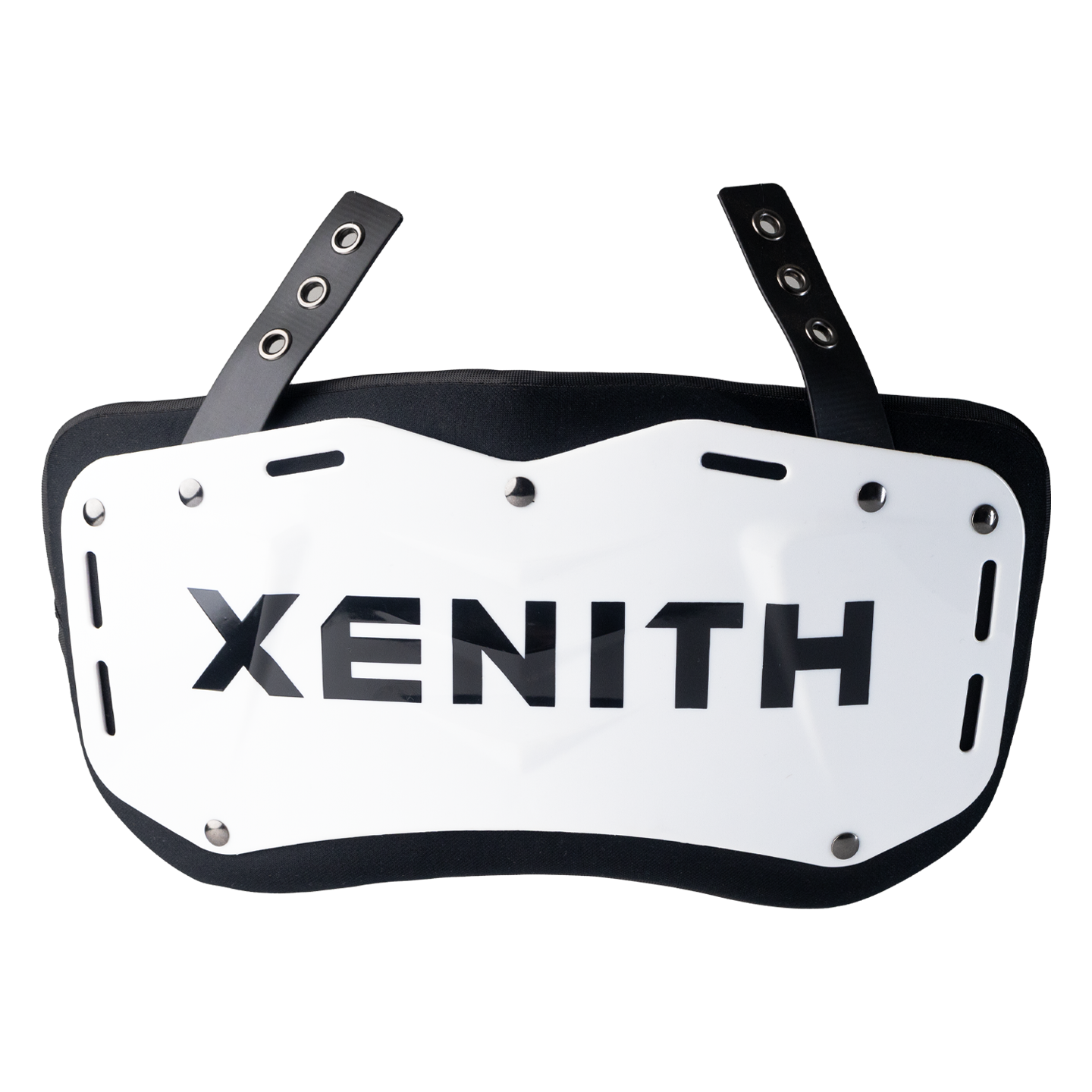 Color::white | White Xenith back plate with black Xenith logo.