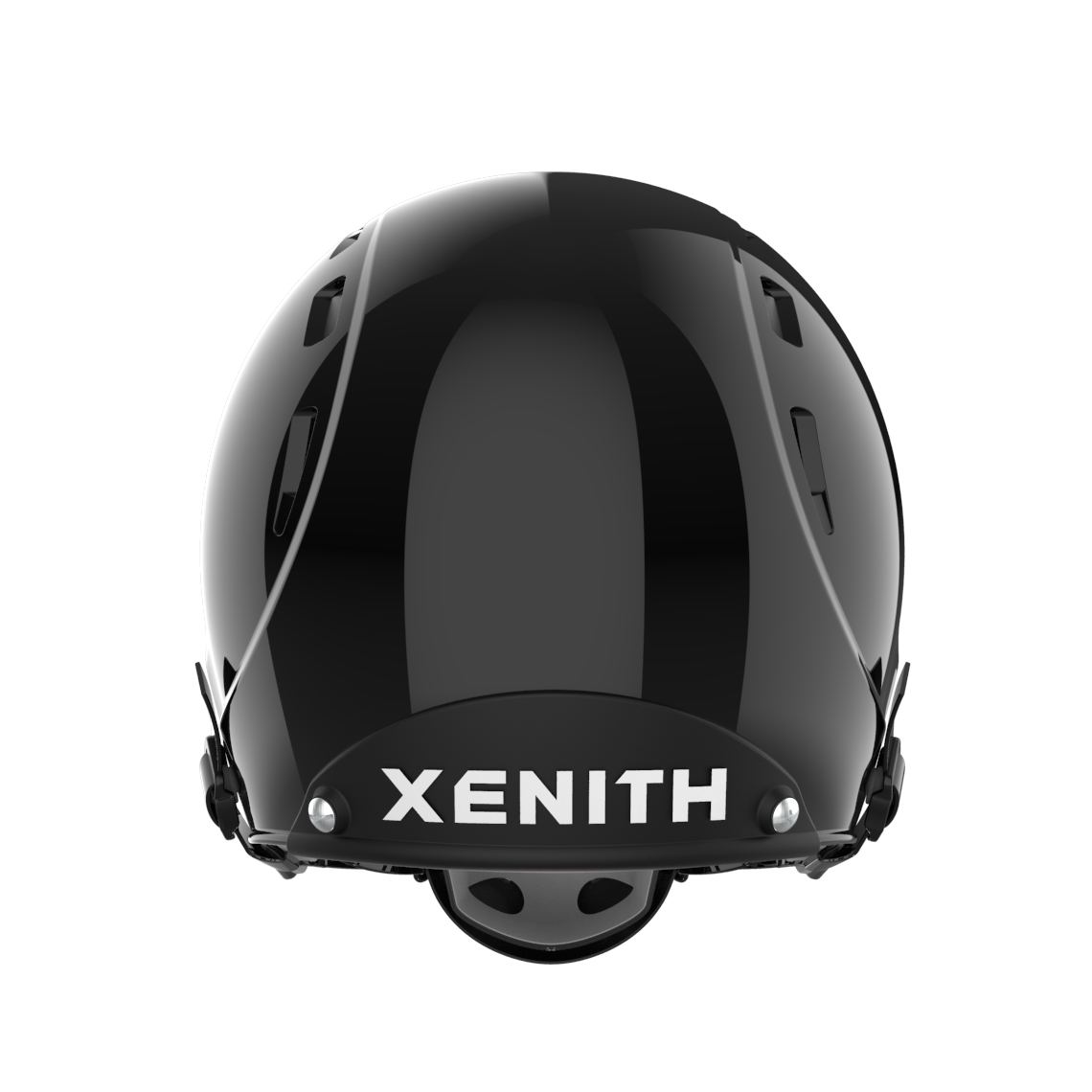 Color::black/black, facemask::xrs-21x | X2E+ football helmet with black shell and black XRS-21X facemask from rear.
