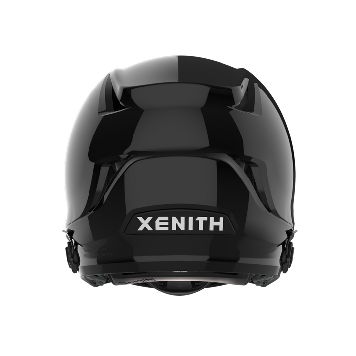 #Color_black/black, facemask::xrs-21x | Shadow football helmet with black shell and black XRS-21X facemask from rear.