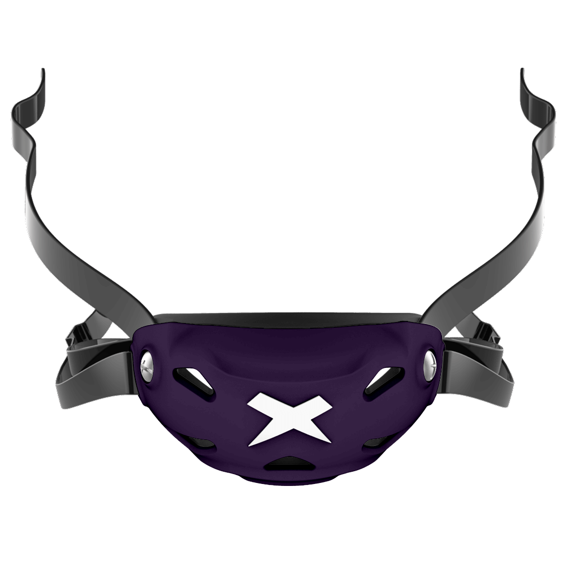 Cup color::purple, strap color::black | Purple Xenith 3DX chin cup on a black chin strap.