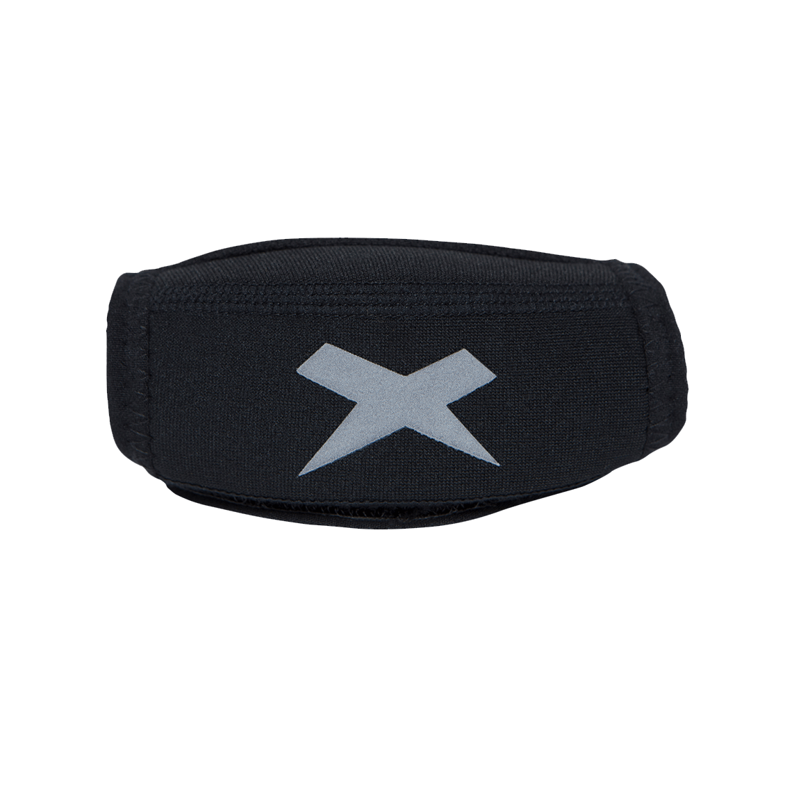 Color::black | Black chin cup sleeve with white Xenith-X logo from front.