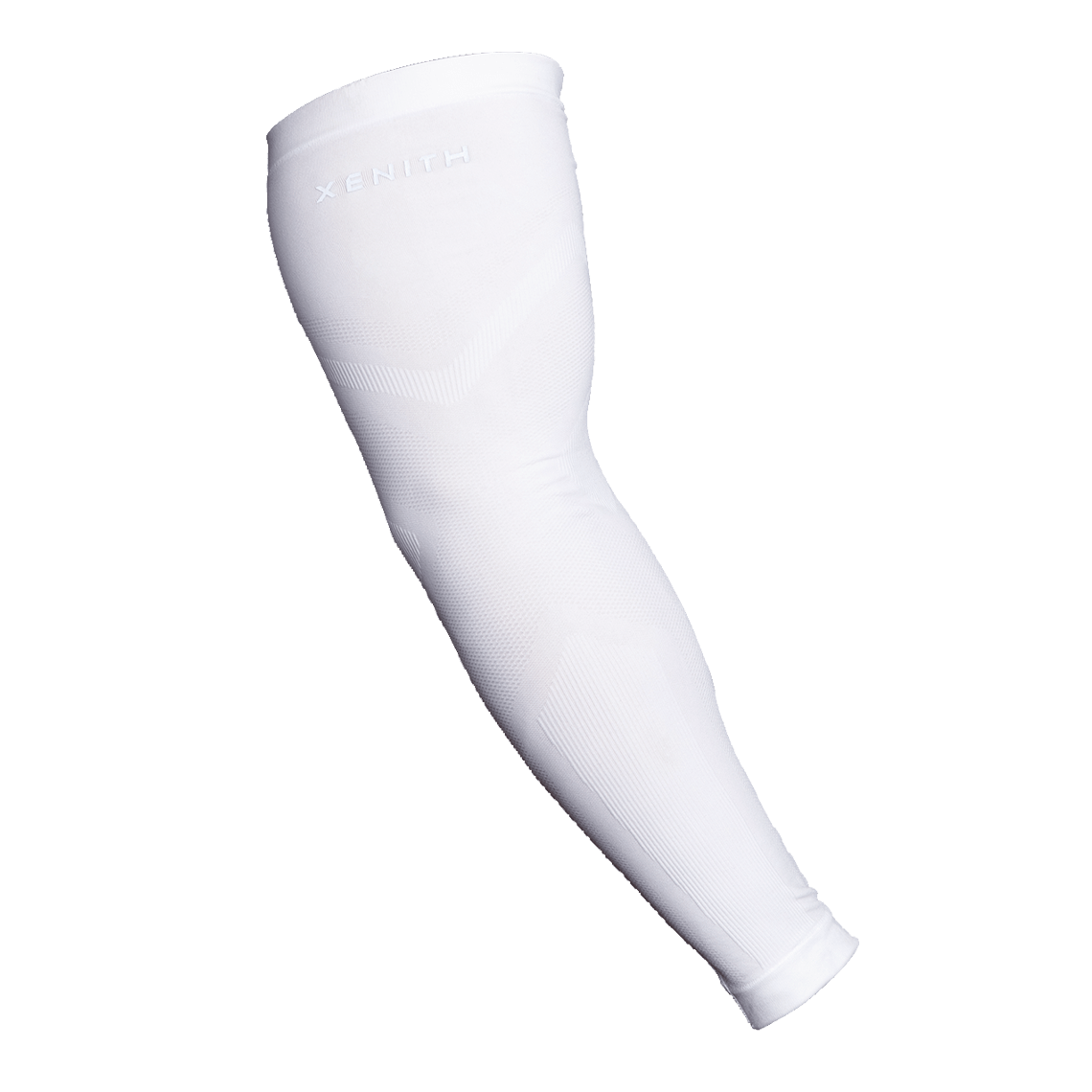 Color::white | Outer view of white Xenith compression sleeve.