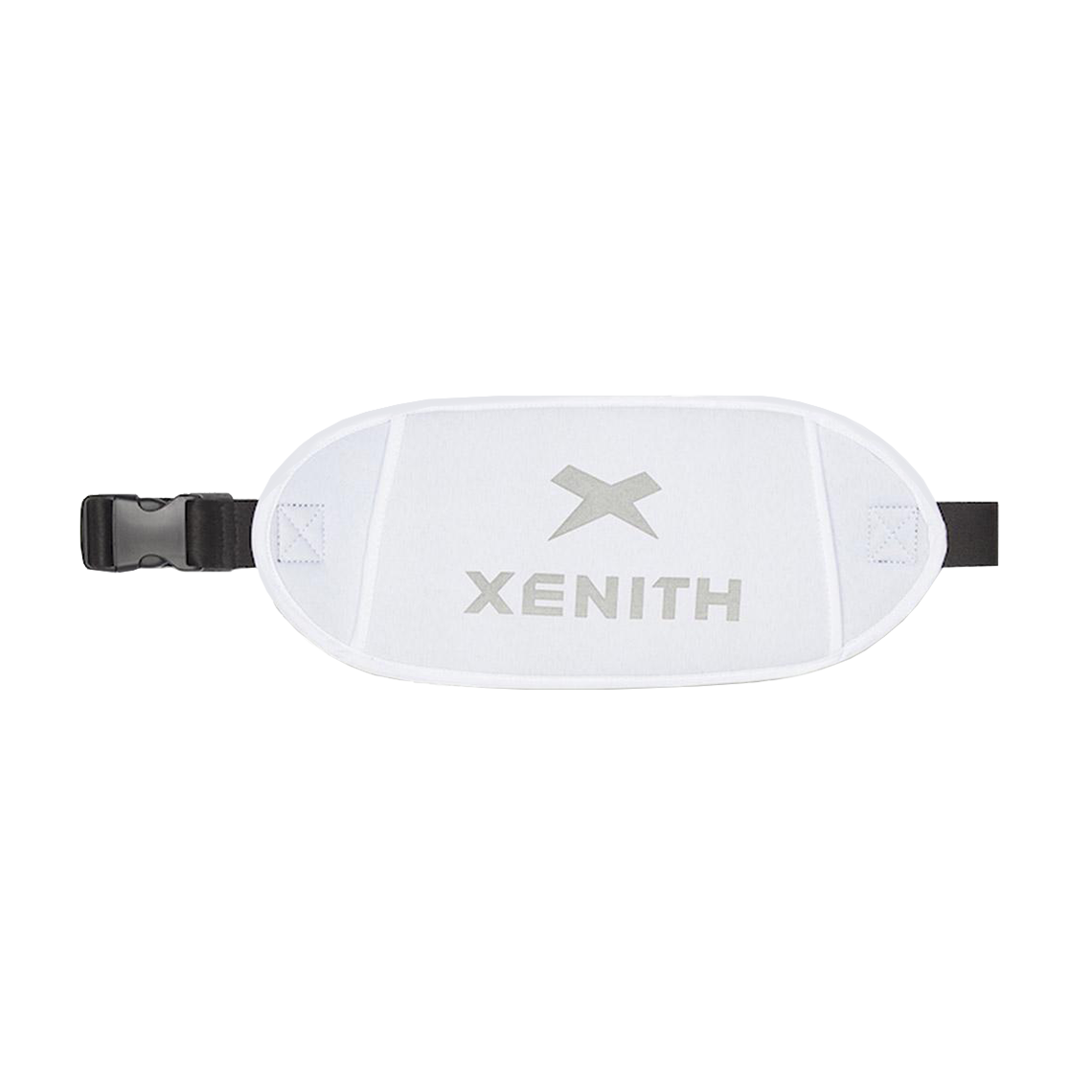 Color::white | White Xenith hand warmer with gray logo.