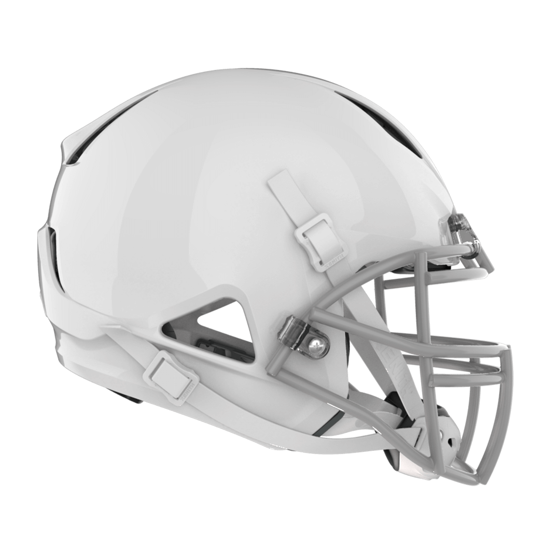 Color::white/grey, facemask::xrn-22x | Shadow XR football helmet with white shell and gray XRN-22X facemask from profile.