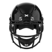 #Color_black/black, facemask::xrs-21x | Shadow football helmet with black shell and black XRS-21X facemask from front.