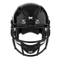 #Color_black/black, facemask::xrs-21x | Shadow football helmet with black shell and black XRS-21X facemask from front.