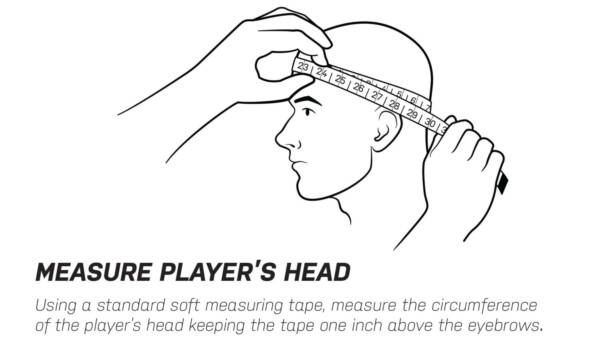digital image of a head being measured with a measuring tape.