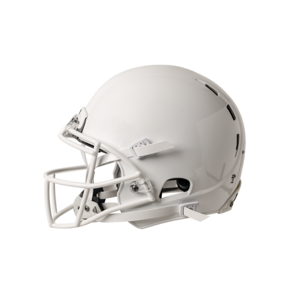 Side image of white X2E helmet.