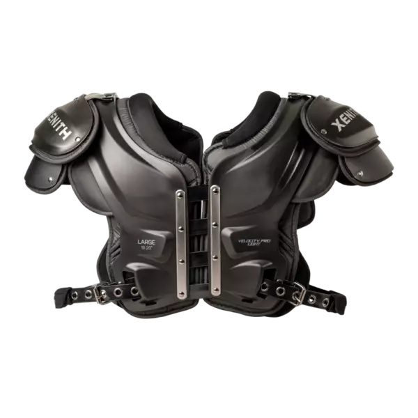 Front facing view of Xenith Velocity 2 Pro shoulder pads.