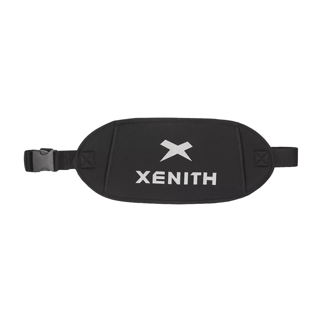 Front facing view of black Xenith hand warmer with white logo.