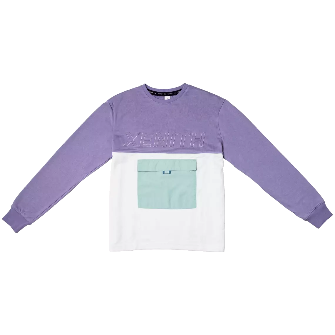 Dusk/Cloud Xenith crew neck from front.