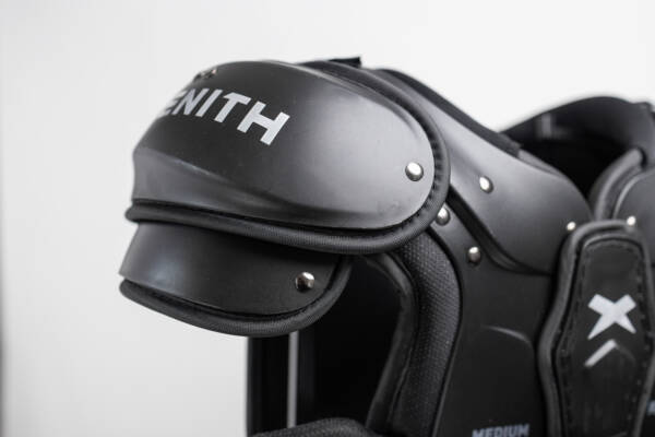Zoomed in shot showing a front angle shot of the Xenith Flyte 2 TD shoulder pad epaulets
