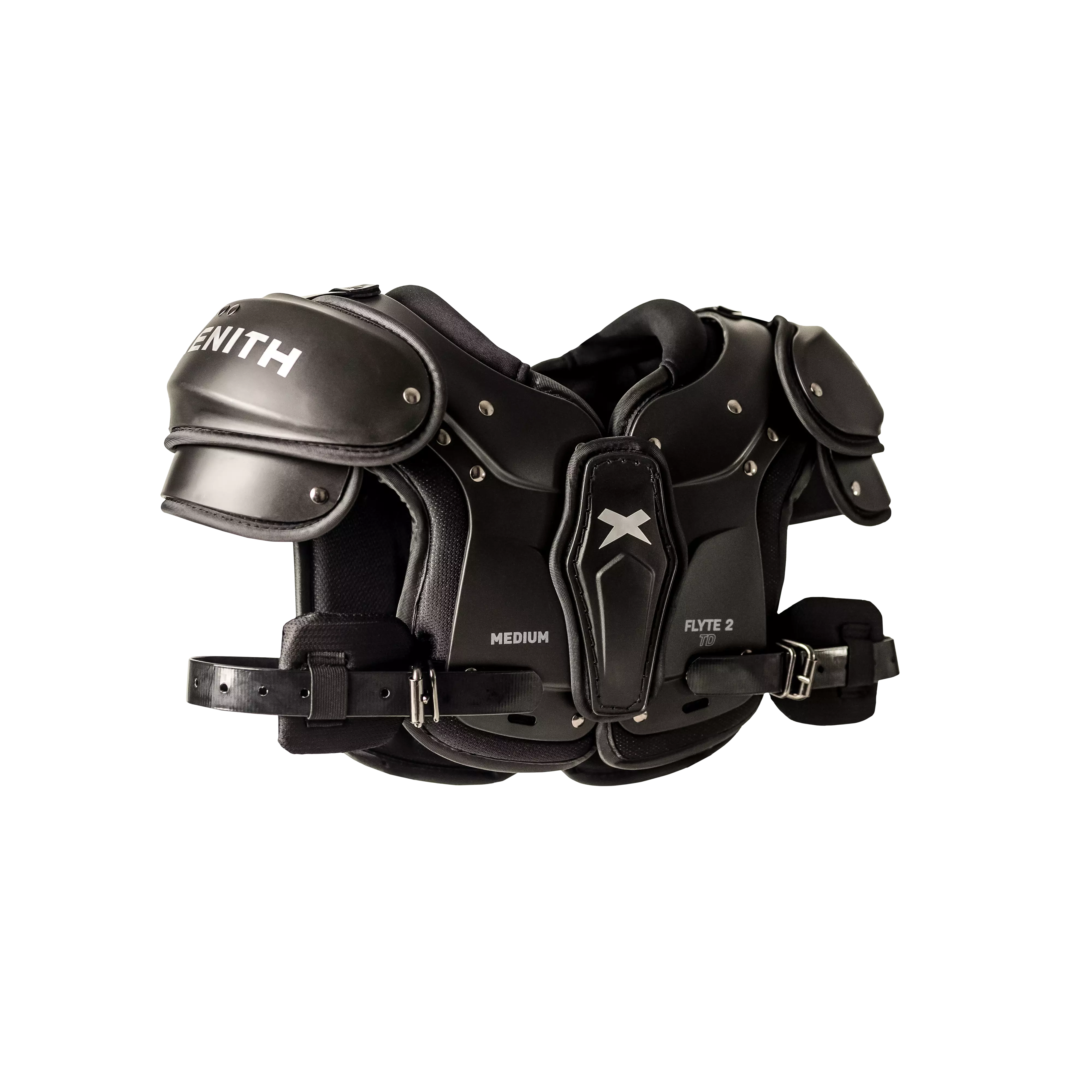 Right facing view of Xenith Flyte 2 football shoulder pads.